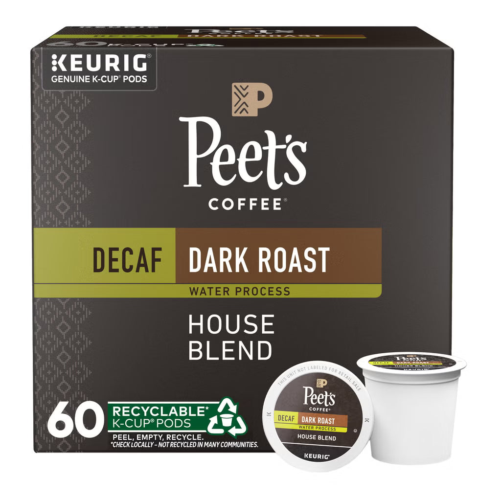 Peet's Coffee Decaf House Blend K-Cup Coffee Pods, 60-count
