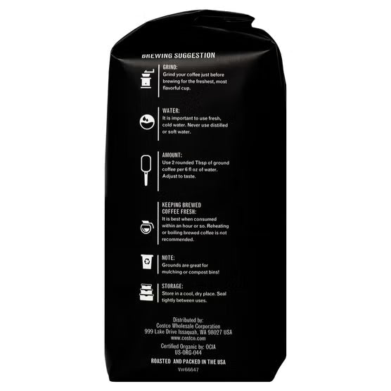 Kirkland Signature Organic Colombian Decaf Whole Bean Coffee, 2 lbs
