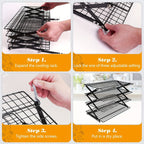 Collapsible Cooling Rack, Metal Wire Baking Tray, Stackable Drying Rack with Adjustable Four-Position Design, Suitable for Grilling While Camping, Ideal for Baking And Cooling And Cakes