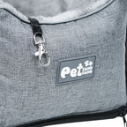 PETFANGFANG Cozy Pet Car Seat - Portable Dog & Cat Travel Bag with Secure Buckle Closure, Polyester Material for Small to Medium Pets
