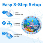 BDTGP Pet Water Play Mat for Cats And Dogs, Inflatable Ocean-Themed Toy with Floating Shapes, Indoor And Shaded Outdoor Activity Mat, Without Battery