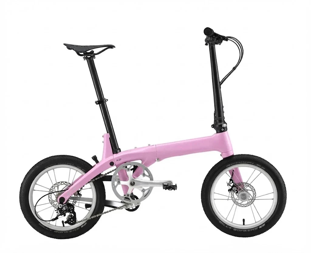 17 lbs Carbon Fiber Folding Bike — Featuring 16-inch wheels, disc brakes, and a Shimano Tiagra drivetrain