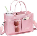 Cross-border Canvas Tote Bag Women Large Capacity Multiple Pockets Trendy Crossbody Bag Wide Shoulder Strap Magnetic Closure