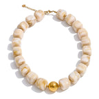 Yhpup Hot Style Handmade Jewelry Acrylic Resin Beads Chain Necklace Bracelet Stainless Steel Spring Summer Statement Accessories