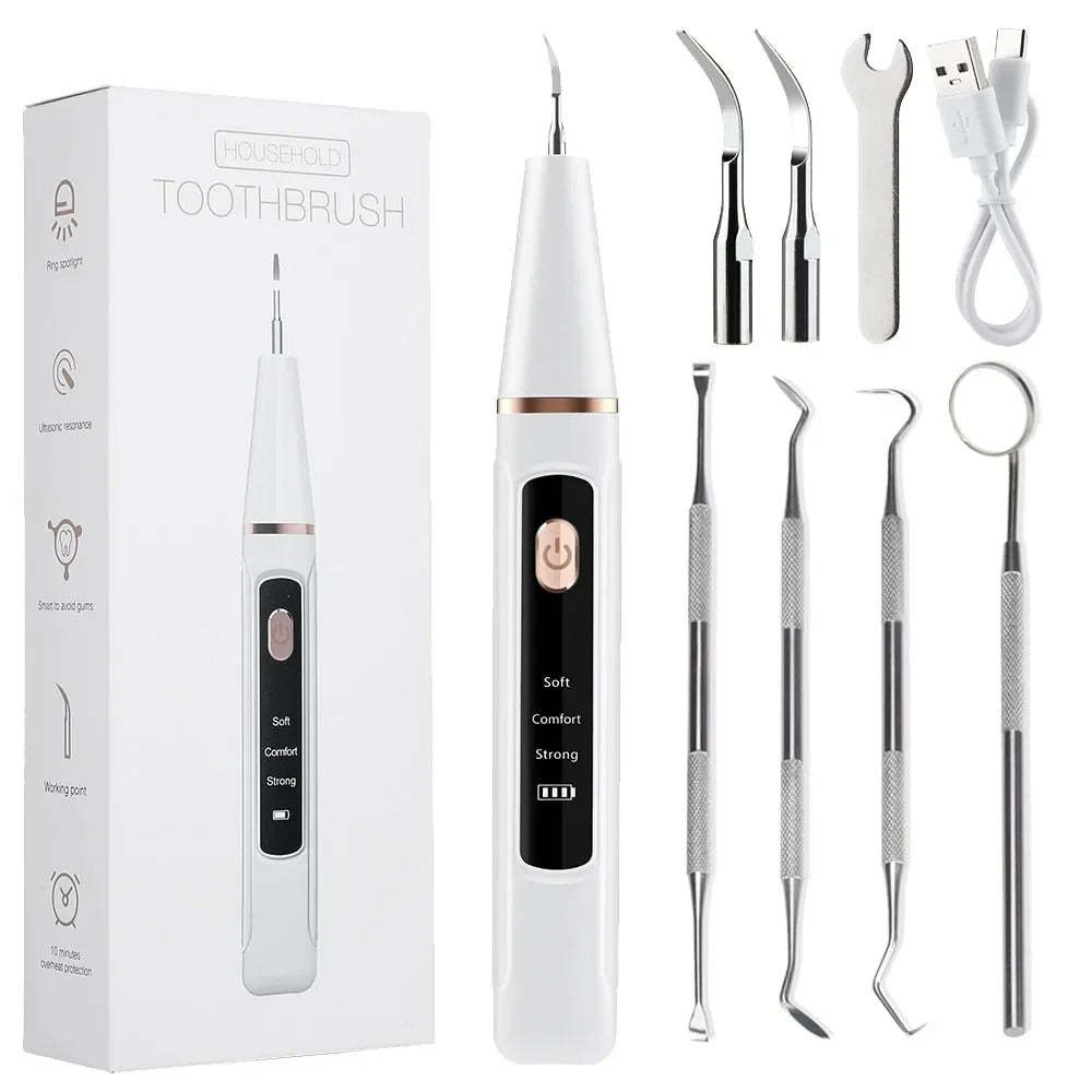 Electric Ultrasonic Dental Cleaner Teeth Whitening Calculus Removal Irrigator Teeth Plaque Stone Removal Tartar Eliminator