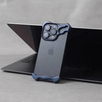Irregular Metal Bumper Phone Case For IPhone 18 17 16 15 14 13 12 Pro Max Plus Lens Film Protect Bare Aluminum Shockproof Cover