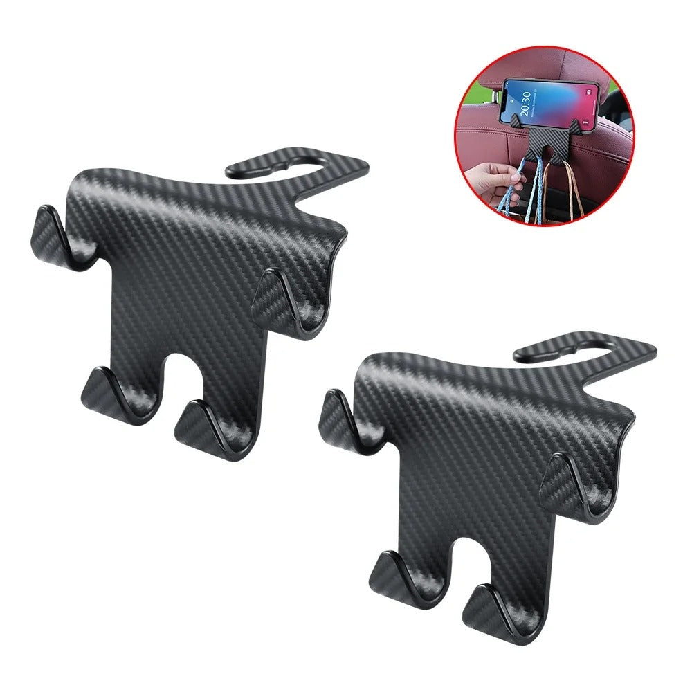 1/2/4pcs Car Seat Headrest Hook 4 Pack Hanger Storage Organizer Universal for Handbag Purse Coat Fit Universal Vehicle