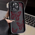 Pink Cute Butterfly Silicone Soft Phone Case For iPhone 17 16PRO 15 14 13 12 11PROMAX Shockproof Candy Cover