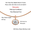 2/3/4CT Oval Cut D-Color VVS1 Solitaire Moissanite Pendant Necklace 1.5mm Solid Choker S925 Sterling Silver GRA Certified Pass Diamond Tester Luxury Fine Jewelry Wedding Party Anniversary Daily Gift For Women