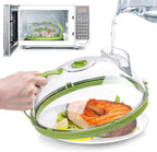 Microwave Splash Cover High Temperature Resistant Microwave Guard Lid Transparent Food Heating Cover with Steam Vent and Handle