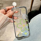 2 in 1 Candy Color Phone Case For iPhone 11 16 17 Pro Max 13 15 14 12 17 Air 17promax Soft TPU Transparent Flower Funda Cover