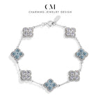 CHARMING Sparkling S925 Silver Top Quality Round Cut Moissanite Diamond Bracelet For Women Engagement Wedding Party Jewelry Gift