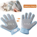 2-in-1 Pet Grooming Glove – Double-Sided Deshedding & Massage Brush for Cats/Dogs, Removes Loose Hair from Fur & Furniture, Ultra-Soft Easy-Clean Mitt（single glove）