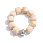 Yhpup Hot Style Handmade Jewelry Acrylic Resin Beads Chain Necklace Bracelet Stainless Steel Spring Summer Statement Accessories