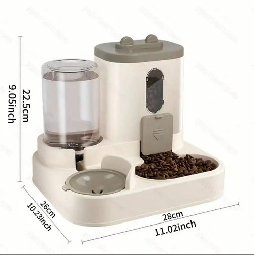 2 In 1 Automatic Cat Feeder Water Dispenser Dual Purpose Auto Portion Control Pet Food Water Bowl for Small Dogs Kittens