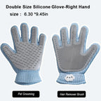 2-in-1 Pet Grooming Glove – Double-Sided Deshedding & Massage Brush for Cats/Dogs, Removes Loose Hair from Fur & Furniture, Ultra-Soft Easy-Clean Mitt（single glove）