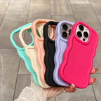 6 Pcs Wavy Edge Solid Color Soft Touch Shockproof Phone Cases, Minimalist Stylish Protective Covers Compatible with iPhone 12,13,14,15,16,17 Pro Max/Plus/Air