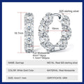Real 925 Silver Moisanite Earrings D Color 4mm Moissanite Diamond Hoops Earrings for Women Sparking Wedding Fine Jewelry