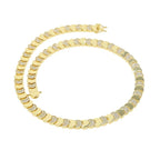 Geometric Moon Shaped Bling Cz Charm Link Chain High Polished Shiny Gold Color Metal Bracelet Necklace Fashion Women Jewelry
