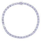 Geometric Moon Shaped Bling Cz Charm Link Chain High Polished Shiny Gold Color Metal Bracelet Necklace Fashion Women Jewelry