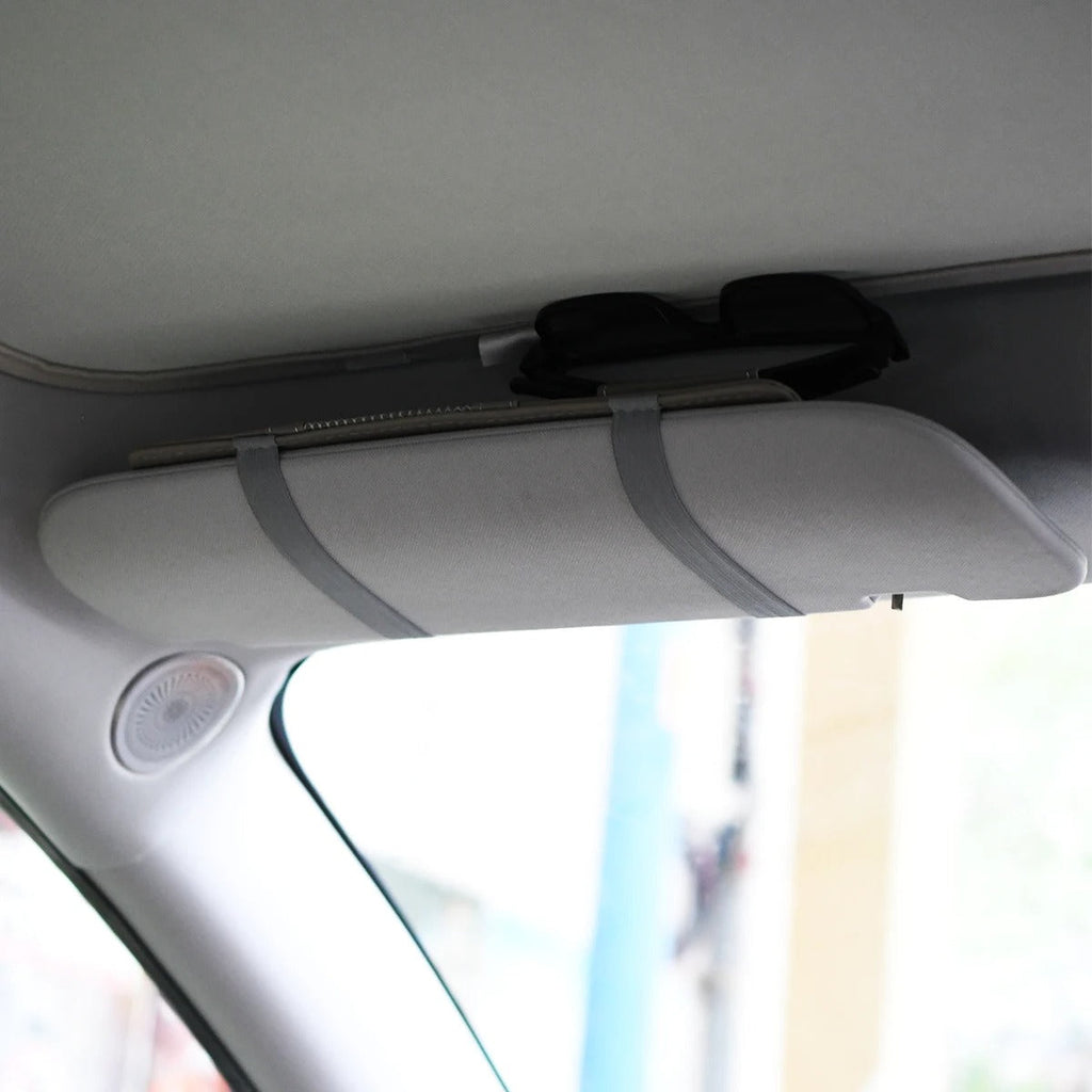 Car Glasses Storage PU Leather Multi-Function Sun Visor Point Organizer Storage Pocket Auto Sunglasses Holder Cards Organizer