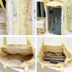 Y2k New Sweet Ita Shoulder Bag Lolita Girl Transparent Crossbody Bag Women Large Capacity Lace Tote Bag Cute DIY Display Handbag