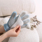 2-in-1 Pet Grooming Glove – Double-Sided Deshedding & Massage Brush for Cats/Dogs, Removes Loose Hair from Fur & Furniture, Ultra-Soft Easy-Clean Mitt（single glove）
