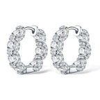 Real 925 Silver Moisanite Earrings D Color 4mm Moissanite Diamond Hoops Earrings for Women Sparking Wedding Fine Jewelry