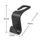 Universal Car Seat Headrest Hanger 4 Pack Carbon Fiber Pattern Back Seat Storage Hook Handbag Clothes Holder Vehicle Interior Pa