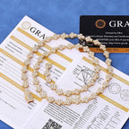 Nuoya Brass/925 VVS1 Moissanite Tennis Necklace Hip Hop Full Paved Diamond Cross Bracelet Unisex