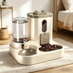 2 In 1 Automatic Cat Feeder Water Dispenser Dual Purpose Auto Portion Control Pet Food Water Bowl for Small Dogs Kittens