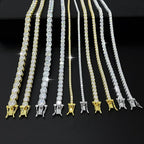 New D VVS1 925 Sterling Silver Moissanite Tennis Necklace Original with GRA Bracelets for Women Man Sparkling Party Jewelry