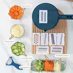 9-In-1 Multifunctional Vegetable Chopper Radish Carrot And Potato Chopper Manual Shredding And Slicing Machine Kitchen Tool