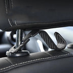 Universal Car Seat Headrest Hanger 4 Pack Carbon Fiber Pattern Back Seat Storage Hook Handbag Clothes Holder Vehicle Interior Pa