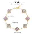 CHARMING Sparkling S925 Silver Top Quality Round Cut Moissanite Diamond Bracelet For Women Engagement Wedding Party Jewelry Gift