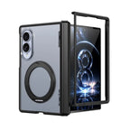 For Samsung Galaxy Z Fold 7 zFold 8 Wide 8Ultra Slim Skin Feel Magnetic Foldable Phone Case 360° Rotating Ring Stand Hinge Cover