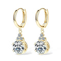 Sweetrain 1CT 2CT Moissanite Drop Earrings For Women Sparkling Lab Diamond 18K Gold Plated 925 Sterling Silver Dangle Earring