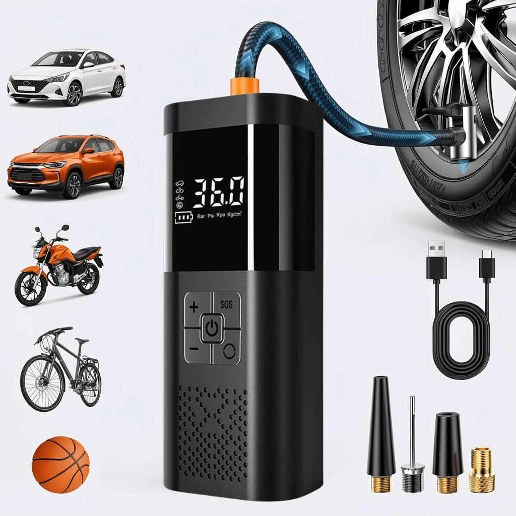 Portable Car Air Compressor 3X Faster 150PSI Cordless Tire Inflator Pump with Digital Gauge for Car Motorcycle Bike Air Pump
