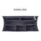 Felt Purse Organizer Insert Fits Book Tote Bag Large Medium Handbag Shaper Liner Multi Pockets Zipper Storage Makeup Accessories