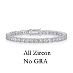 Junsun 3mm to 6.5mm D Color VVS1 Moissanite Tennis Bracelet for Women Men S925 Sterling Silver Fine Jewelry for Wife Husband