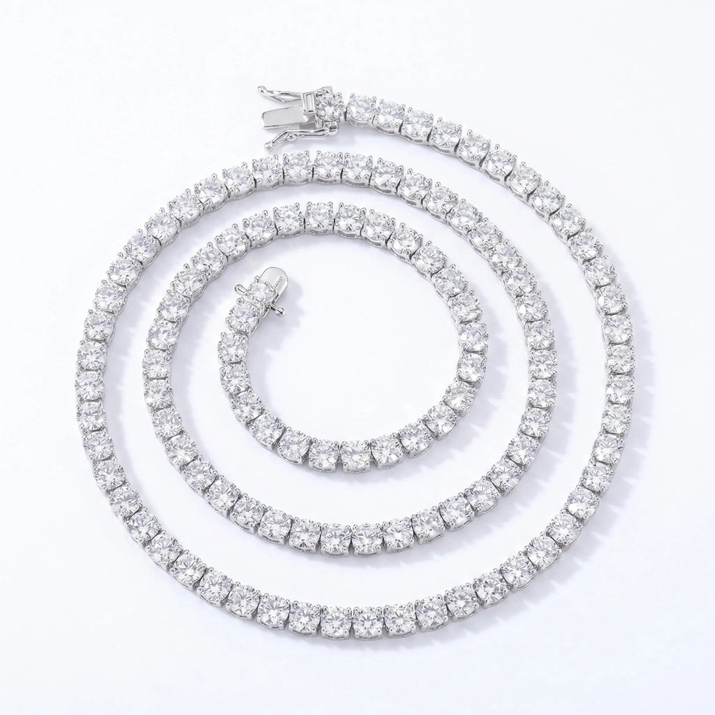 New D VVS1 925 Sterling Silver Moissanite Tennis Necklace Original with GRA Bracelets for Women Man Sparkling Party Jewelry