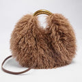 Women's Fashion Long Fur Wool Bag beach Faux Wool Fur Shoulder Bag Ladies Faux Furs Handbag Luxury Mongolian Sheep Fur Bags