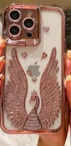 Luxury 3D Peacock Wings Rhinestone Phone Case